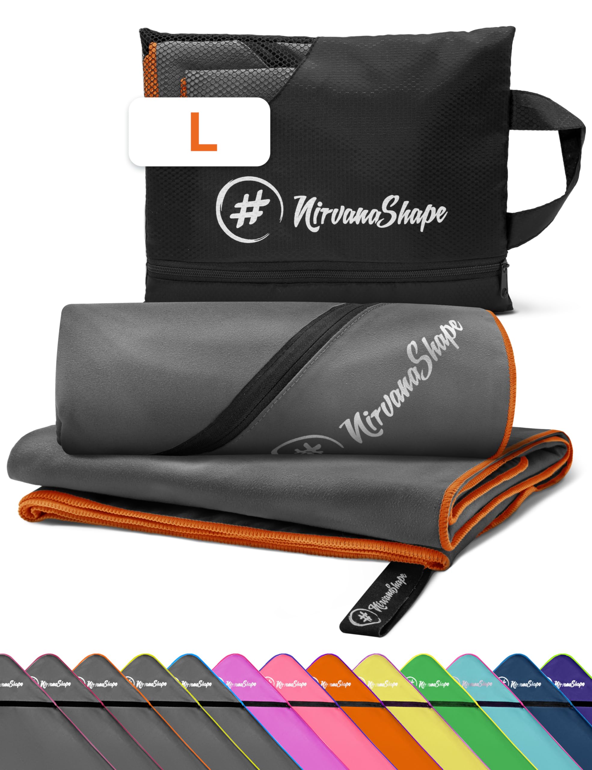 NirvanaShape Microfiber - Travel Towel for Beach, Sports, L 140 x 70 cm