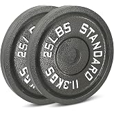 Cast Iron Olympic Weight Plates &ndash; Free Weights with 2-inch Hole &amp; Anti-Rust Hammertone Finish - Ideal for Strength Training, Crossfit Equipment &amp; Home Gym Set &ndash; Sold in Pairs - 2.5LB&ndash;45LB