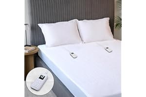 Sunbeam Electric Heated Mattress Pad Queen 80" x 60" 12 Heat Settings 12-Hour Auto Shut-Off Fast Heating Soft Cozy Fabric Deep Pocket Skirt Machine Washable