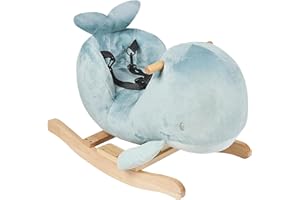 Nattou Rocking Horse Animal for Children, Whale Sally, 10-36 Months, 60 x 30 x 45 cm, Grey, 950213