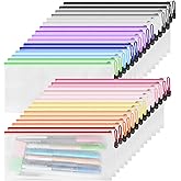 EVERECO 30pcs Pencil Pouches, 9.3x4.5 Inches Small Zipper Pouch, 15 Colors Bill Size Waterproof Zipper Pouches for Organizing, Board Game Storage and Office Supplies