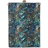 Aonimonis Peacock Feather Throw Blanket Gifts for Women, Soft Fuzzy Warm Cozy Flannel Blankets for Bedroom, Travel, Couch, Home Decor 50x60 in