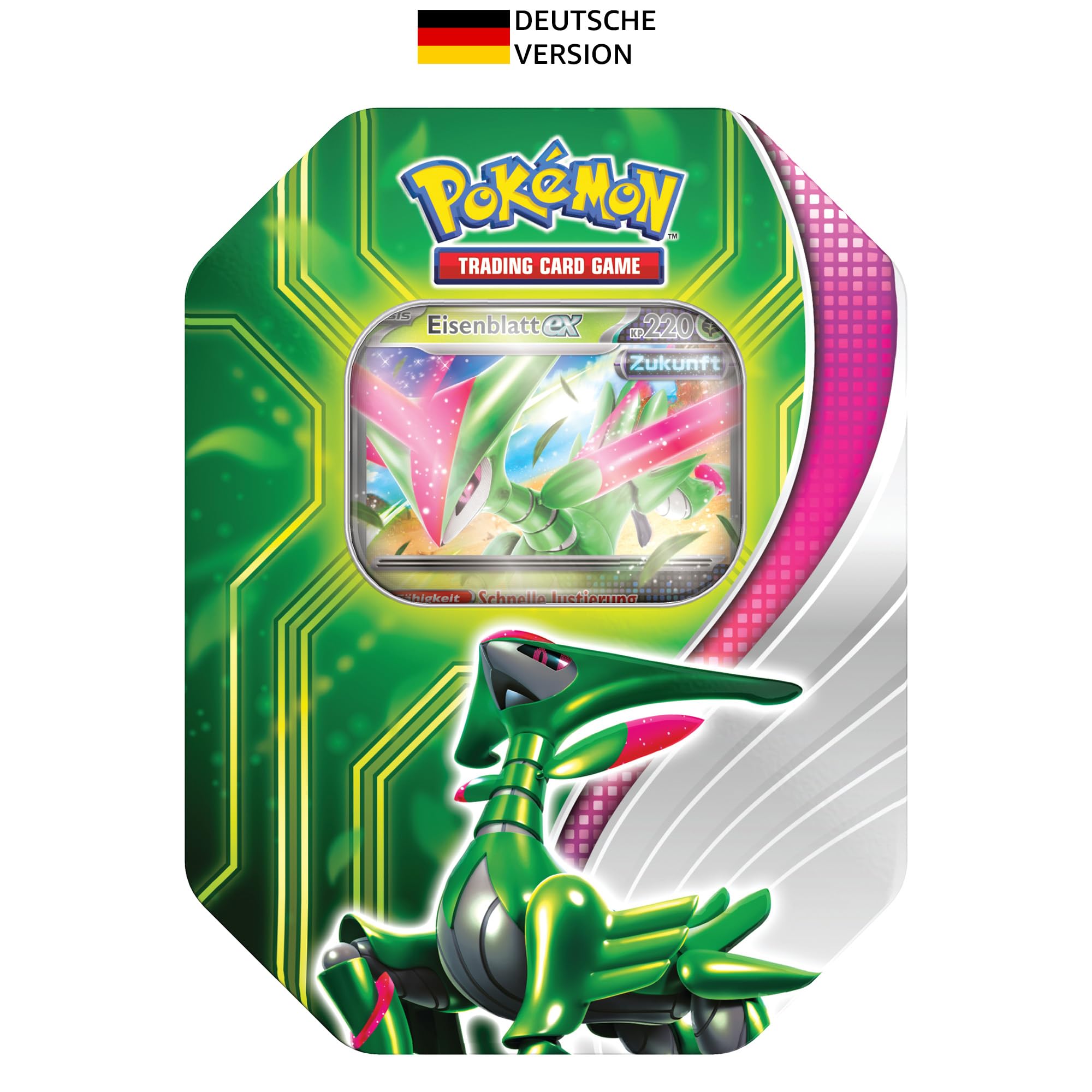 Pokémon - Trading Card Game: Tin-Box Paradoxclash: Iron Leaf EX (1 Holographic Promo Card & 4 Booster Packs)