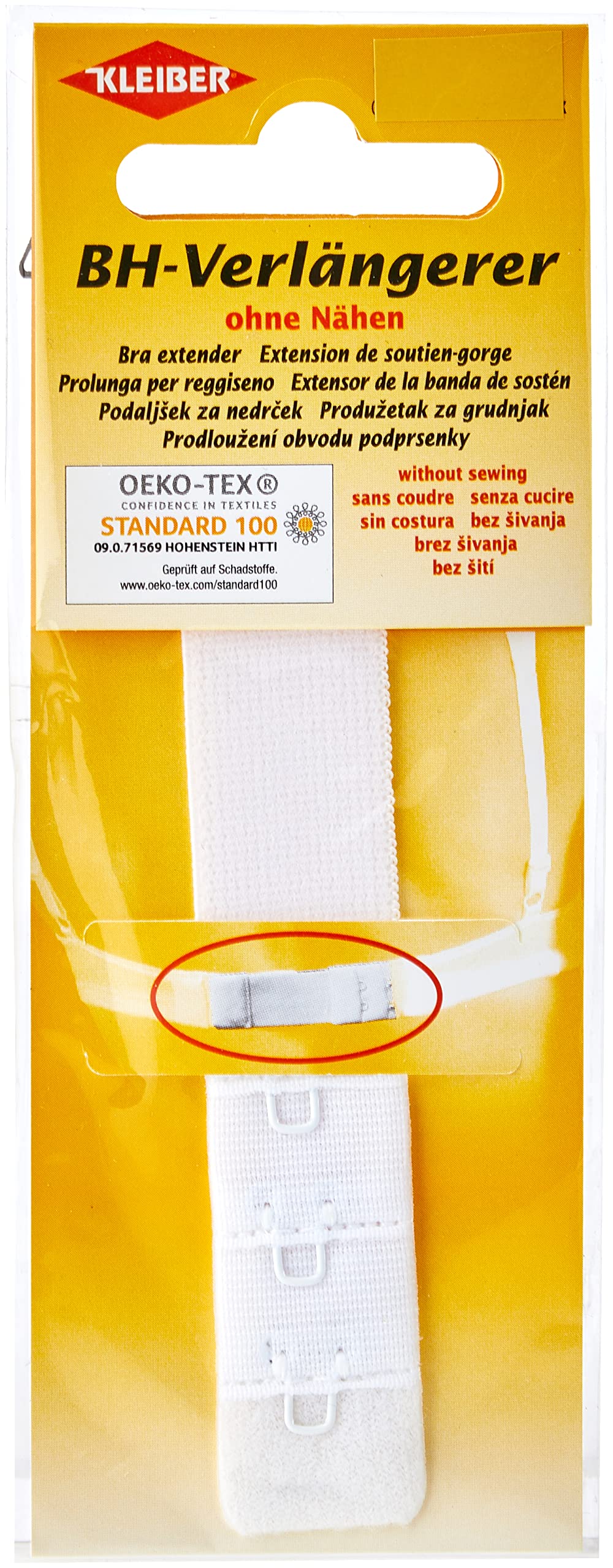 Kleiber 20 mm Single Hook Bra Extender, White