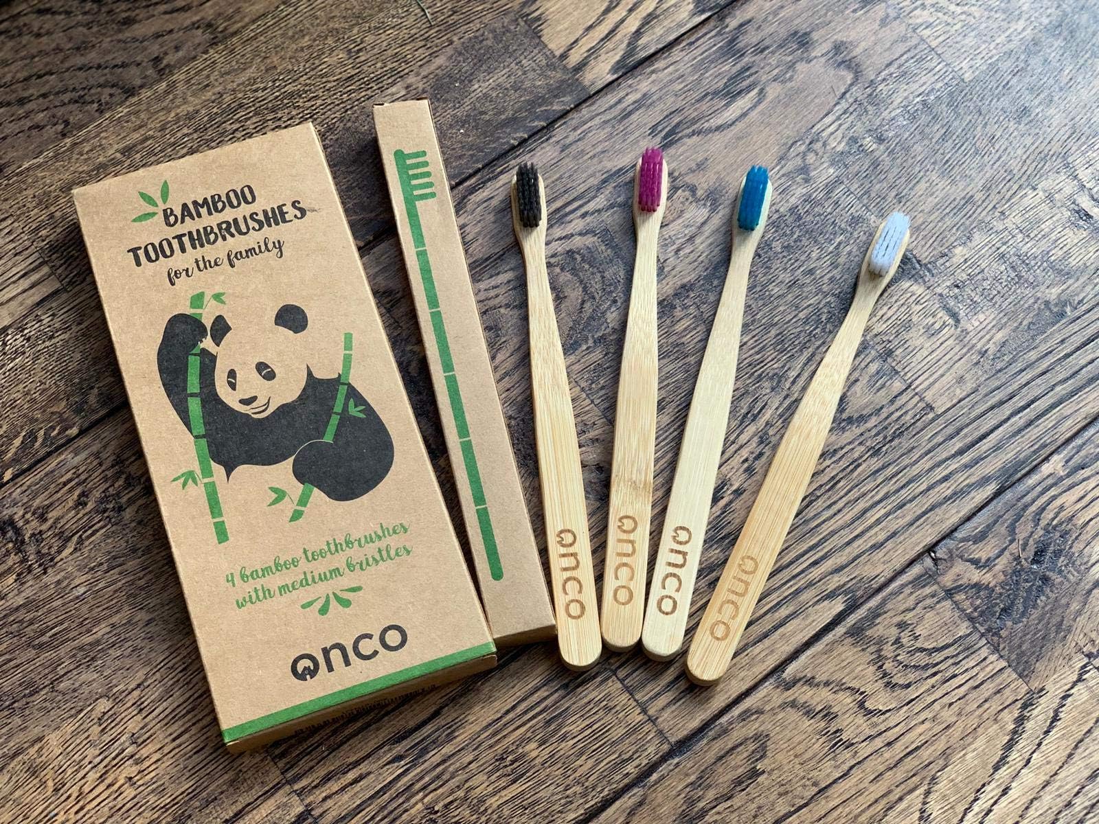 Onco Bamboo Toothbrush - Pack of 4 toothbrushes (Adult)