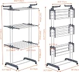 HOMIDEC 4-Tier Foldable Clothes Drying Rack Stainless Steel Large 172cm view 4
