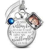 Gutsy Goodness Bouquet Charm On Your Wedding Day Memorial Honoring Mom Dad Grandma Grandpa Meaningful Bridal Floral Jewelry Silver Finish Pendant Bride's Flowers Photo Frames Parent Grandparent