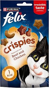 FELIX Crispies Chicken Beef Cat Treats 45g Pack of 8