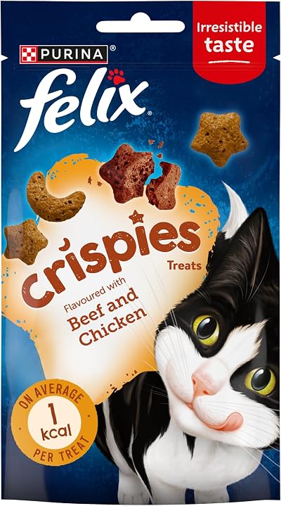 FELIX Crispies Chicken Beef Cat Treats 45g Pack of 8