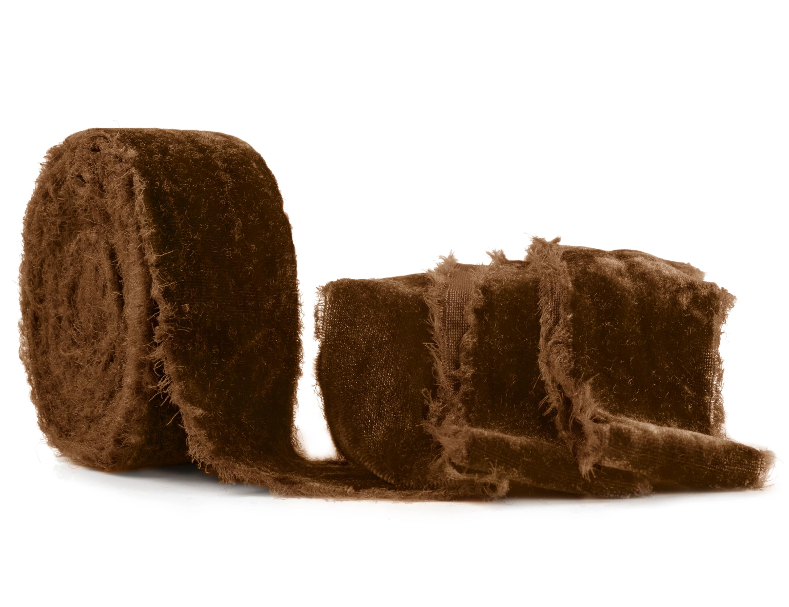 Photo 1 of *partial set* SIMISI RIBBON Camel Frayed Velvet Ribbon 1.5 Inch Handmade Vintage Ribbon for Christmas Tree, Gift Wrapping, Outdoor, Wreath, Garland, Hair Accessories, Bows Making, Flower Bouquet (6 Yards)