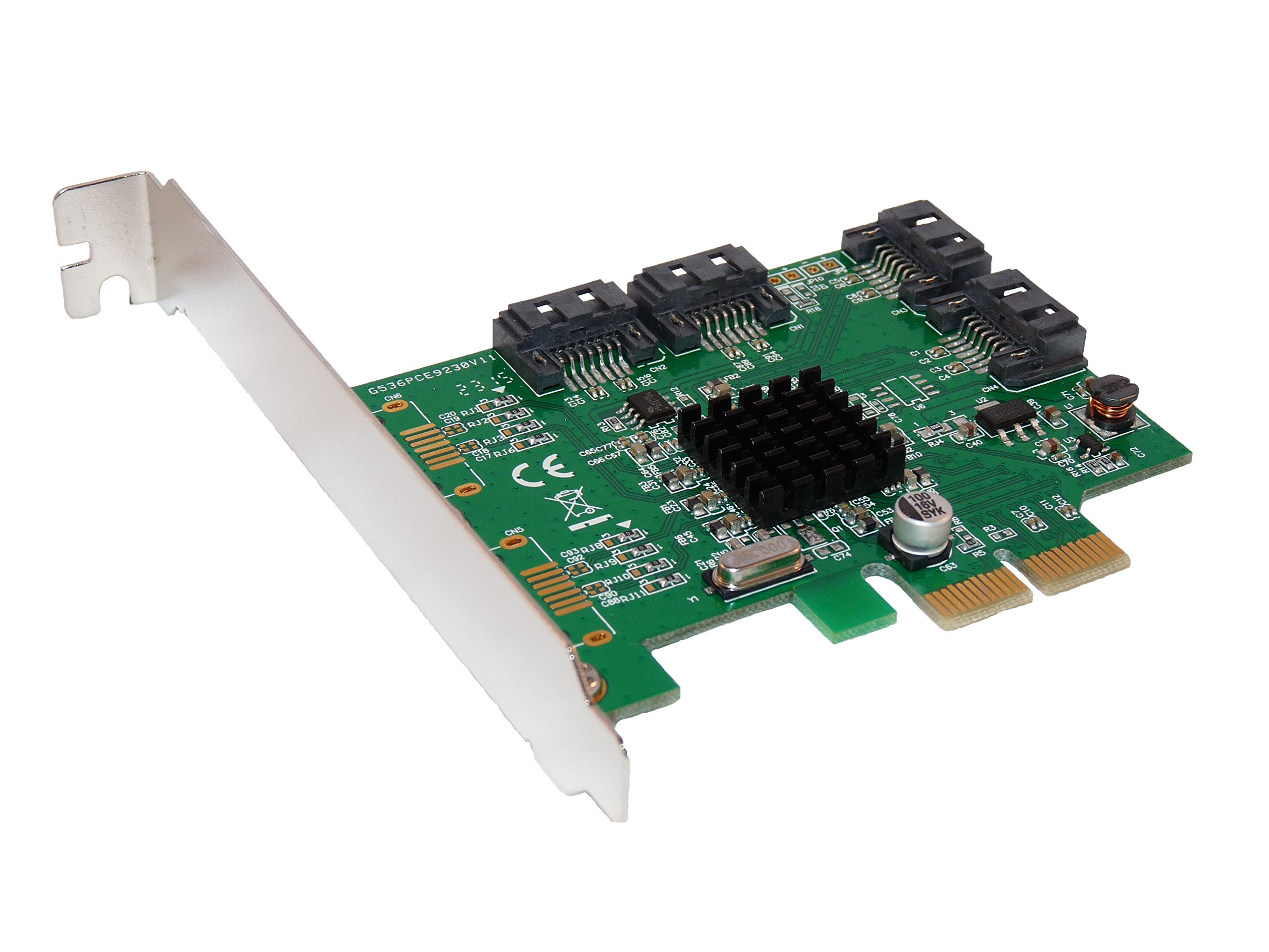 Computer District PCI EXPRESS Controller Card PCI-E 4 PORTS SATA 3 (III) MARVELL CHIPSET 88SE9230 RAID 0, RAID 1 and RAID 10