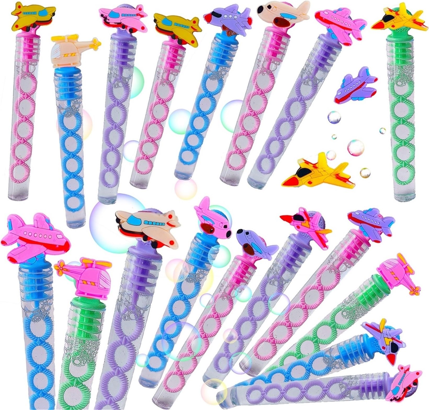 Photo 1 of 24 Packs Mini Bulk Airplane Bubble Wands for School Beach Pool Theme Summer Party Supplies