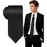 FIXSMITH Ties for Men, Solid Color Neckties, Mens Black Tie, Neck Ties Formal for Wedding, Business, Party