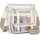 ASKSKY Clear Purse, PVC Clear Crossbody Bags for Women Heavy Duty Transparent Bag for Stadium Events See Through Concert Bag