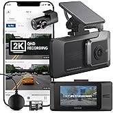 Thinkware ARC Dual Dash Cam Front & Rear 2K QHD, 2.7” LCD Touchscreen, 130° Wide Angle, GPS, Wi-Fi, Super Night Vision, Smart Driving Alerts, 24/7 Parking Mode, Hardwiring Included