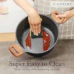 ESLITE LIFE Nonstick Stock Pot with Lid, 3 Quart