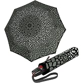 Knirps T.200 Automatic Travel Umbrella for Rain, Compact, Animal Olive | 38in Canopy, Automatic Open Close, Windproof to 93mph, 8-Rib Aluminum-Steel-Fiberglass Frame, OEKO-TEX, Case Included
