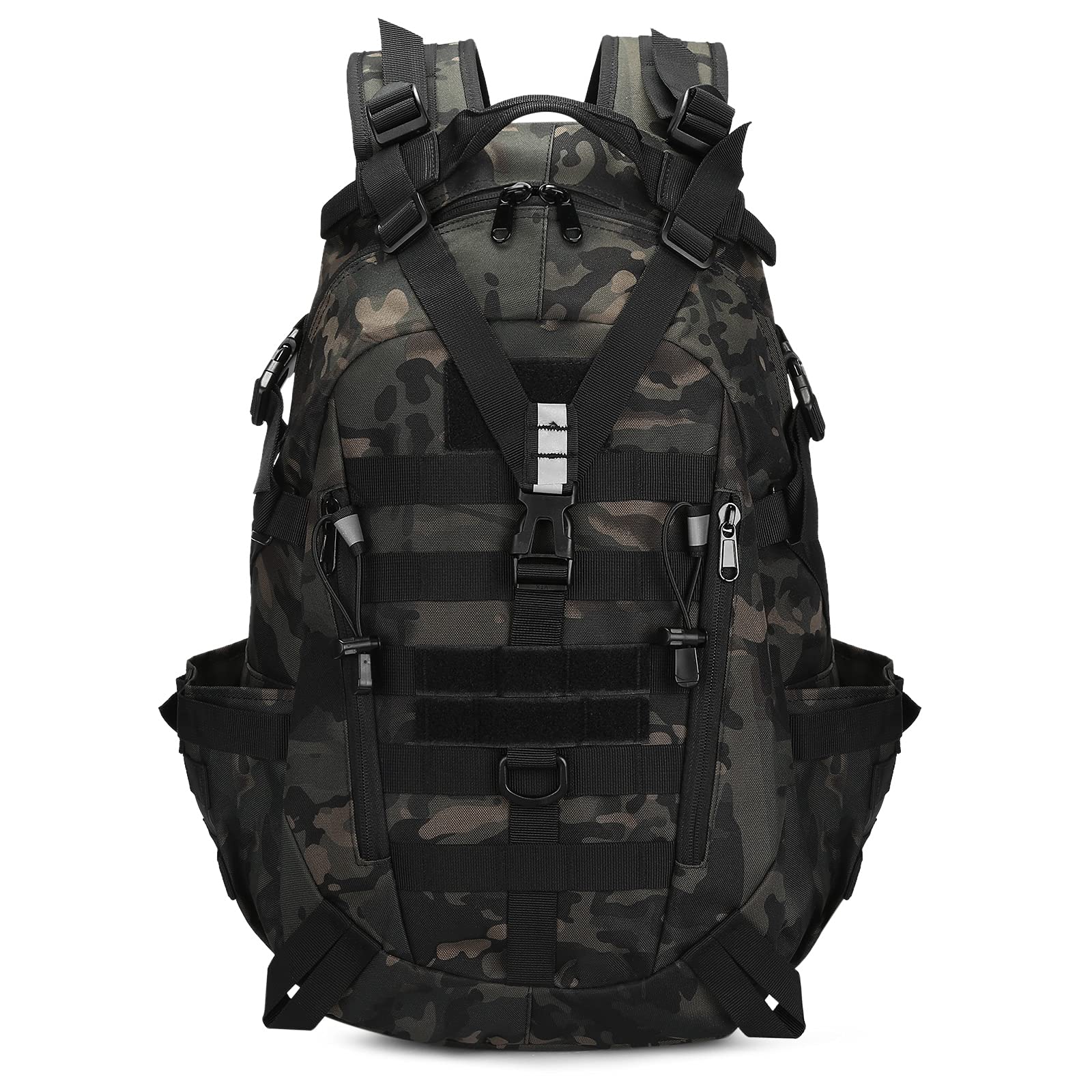 HUNTVP Tactical Backpack Mens, Military Backpacks 30L Molle Rucksack Hiking Daypack Rucksacks Camo for Men for Cycling, Camping, Fishing, Running Working, Outdoor