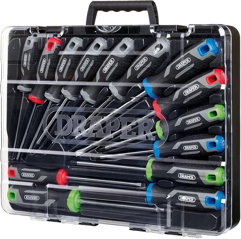 Conjunto de 14 chaves de fendas de empunhadura suave com Draper TX-Star® - 13437 - pontas magnéticas, lâminas CRV