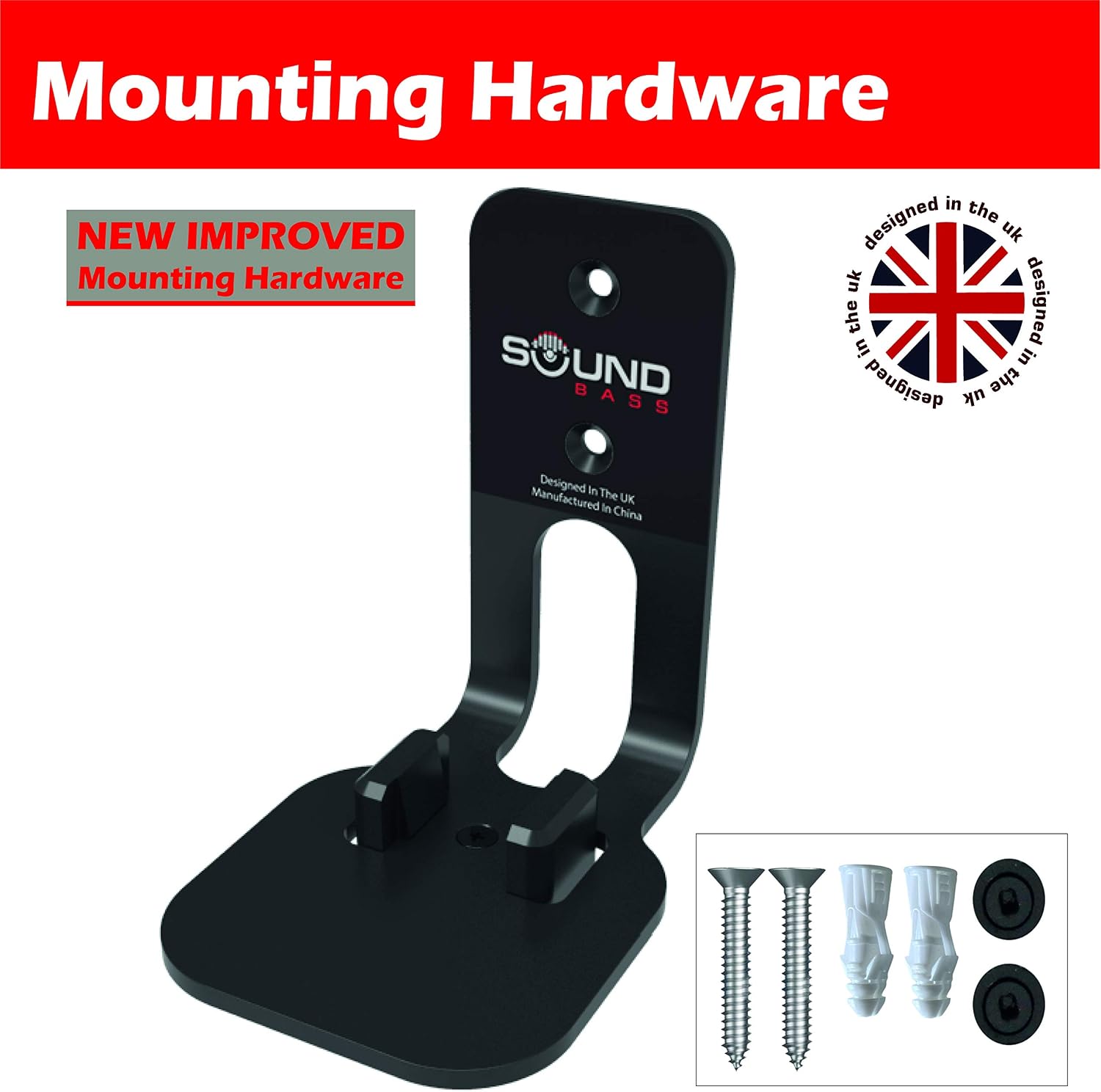 Sound Bass ONE, ONE Gen 2, ONE SL & Play:1 Wall Mount Bracket, Black, Compatible with Sonos ONE, ONE Gen 2, ONE SL & PLAY1 Speaker - Image 4