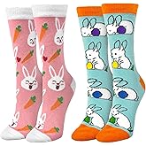 Domkier Easter Bunny Socks for Women Novelty Rabbit Socks Funny Bunny Gifts for Easter
