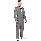 Men's Wide Pin Stripe Gangster Costume Suit | 1920s Mafia Mobster Boss Outfit for Halloween, Cosplay
