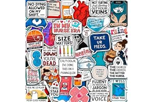 100Pcs Funny Nurse Stickers for Water Bottle, Laptop - Nurse Appreciation Gifts, RN Party Supplies - Nursing Week, Healthcare