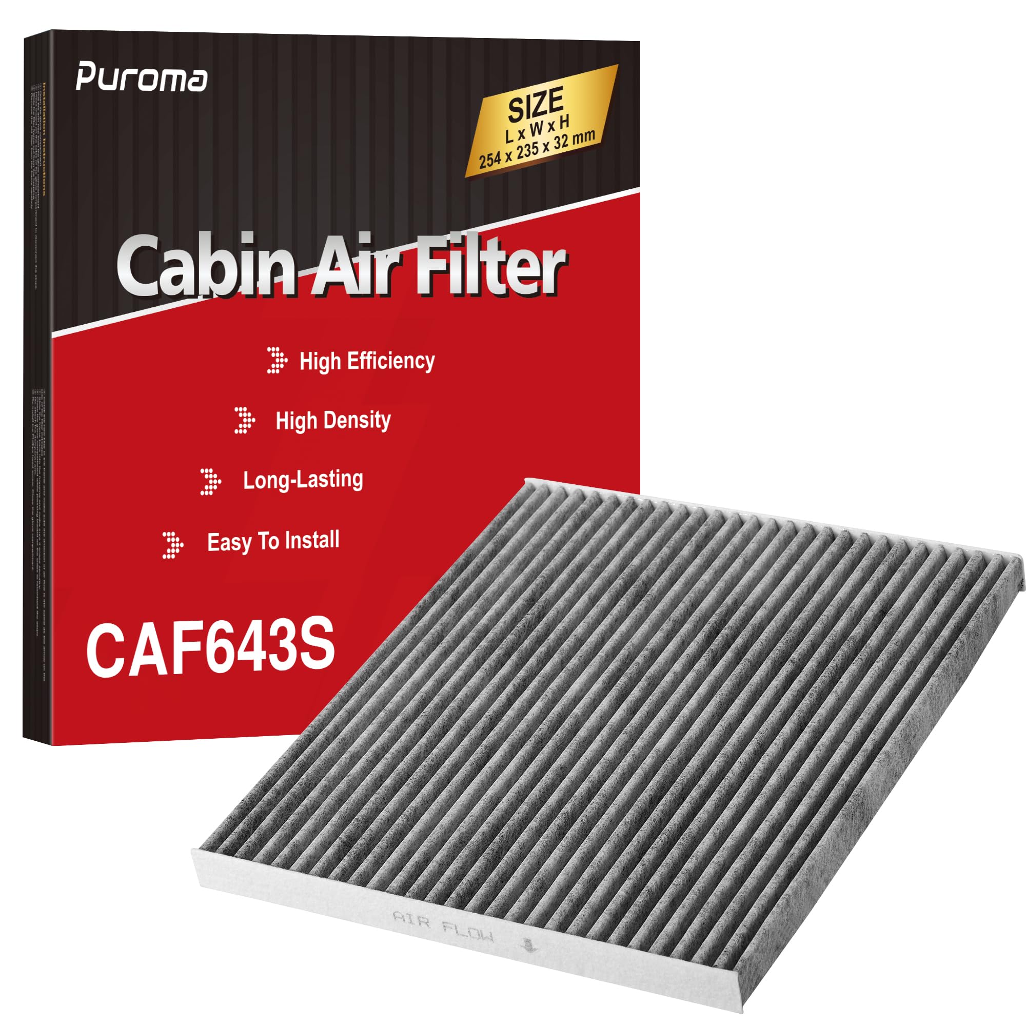 Photo 1 of Puroma Cabin Air Filter with Activated Carbon, Replacement for CF11643, Compatible with Audi A3/Q3/S3/TT Quattro, Atlas, GTI, Golf, Jetta, Tiguan