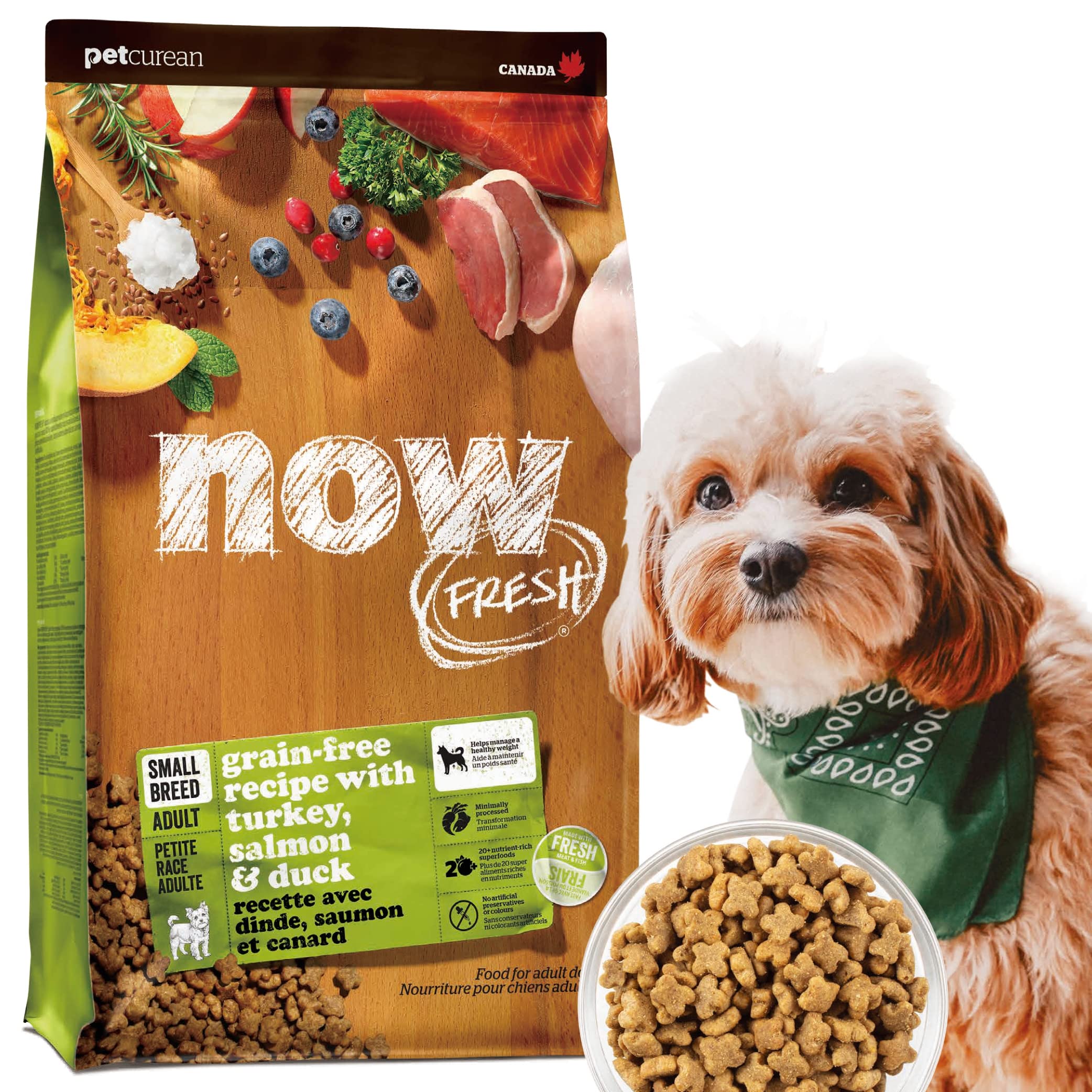 【新鮮・グレインフリー】 ナウフレッシュ 超小粒 小型犬 成犬 0.8kg ドッグフード グレインフリー ミールフリー ドライ (ターキー＆サーモン＆ダック) NOW FRESH商品画像