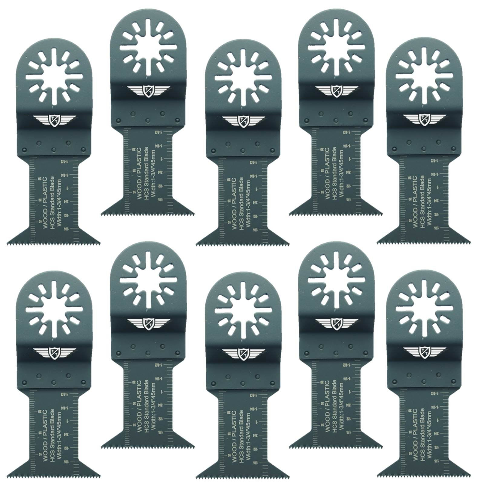 10 x 44mm TopsTools UN44F_10 Wood Cutting Blades Compatible with Bosch Fein (Non-StarLock) Makita Milwaukee Einhell Ergotools Hitachi Parkside Ryobi Worx Workzone Multi tool Accessories