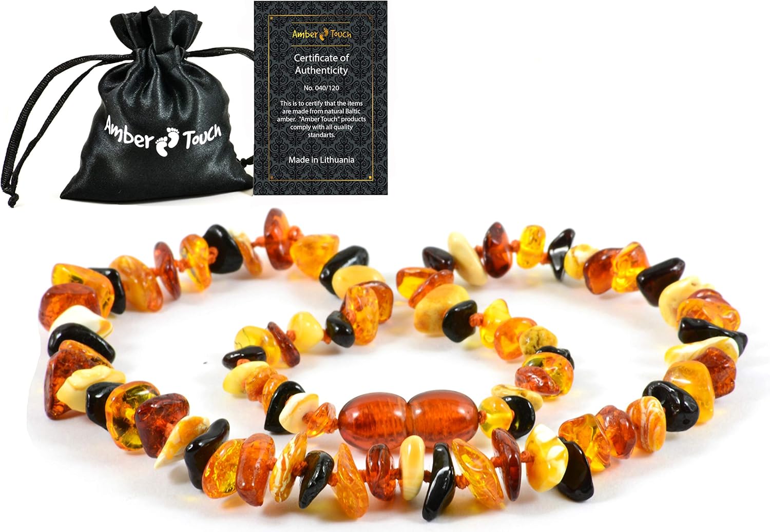Baltic Amber Necklace (Unisex) 13 inch. - Natural Amber from Baltic Region : Baby