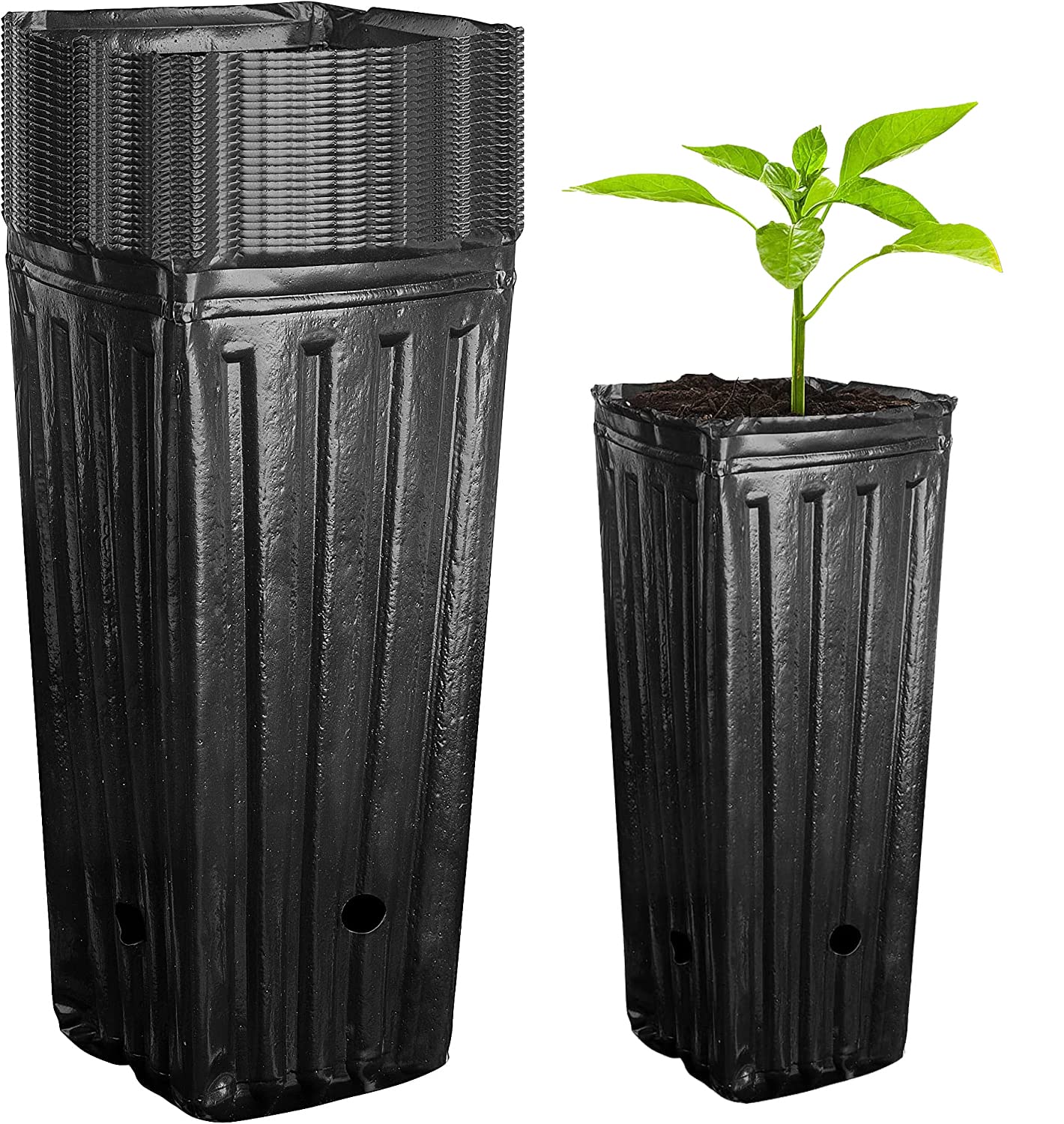 20Pcs Tall Tree Pots,Plastic Deep Nursery Treepots,20cm/7.8inch Tall Seedling Flower Plant Container Pots for Indoor Outdoor Garden Plants — image 1