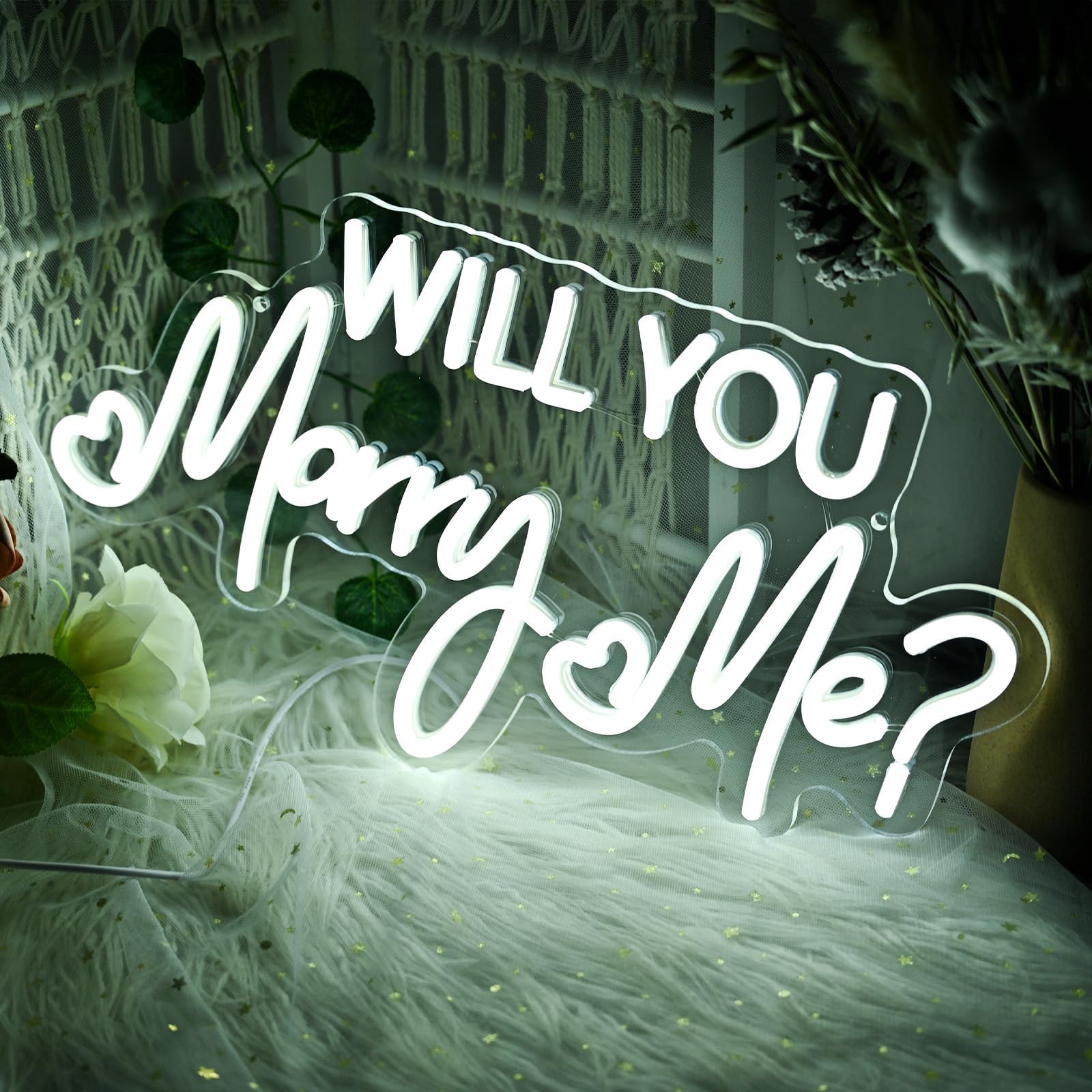 Photo 1 of 16.5 Inch Will You Marry Me Neon Sign, Cool White Marry Me Light Up Letters Sign for Proposal Wedding Party Decorations, Will You Marry Me LED Sign for Engagement Valentines Day Gifts Wall Décor