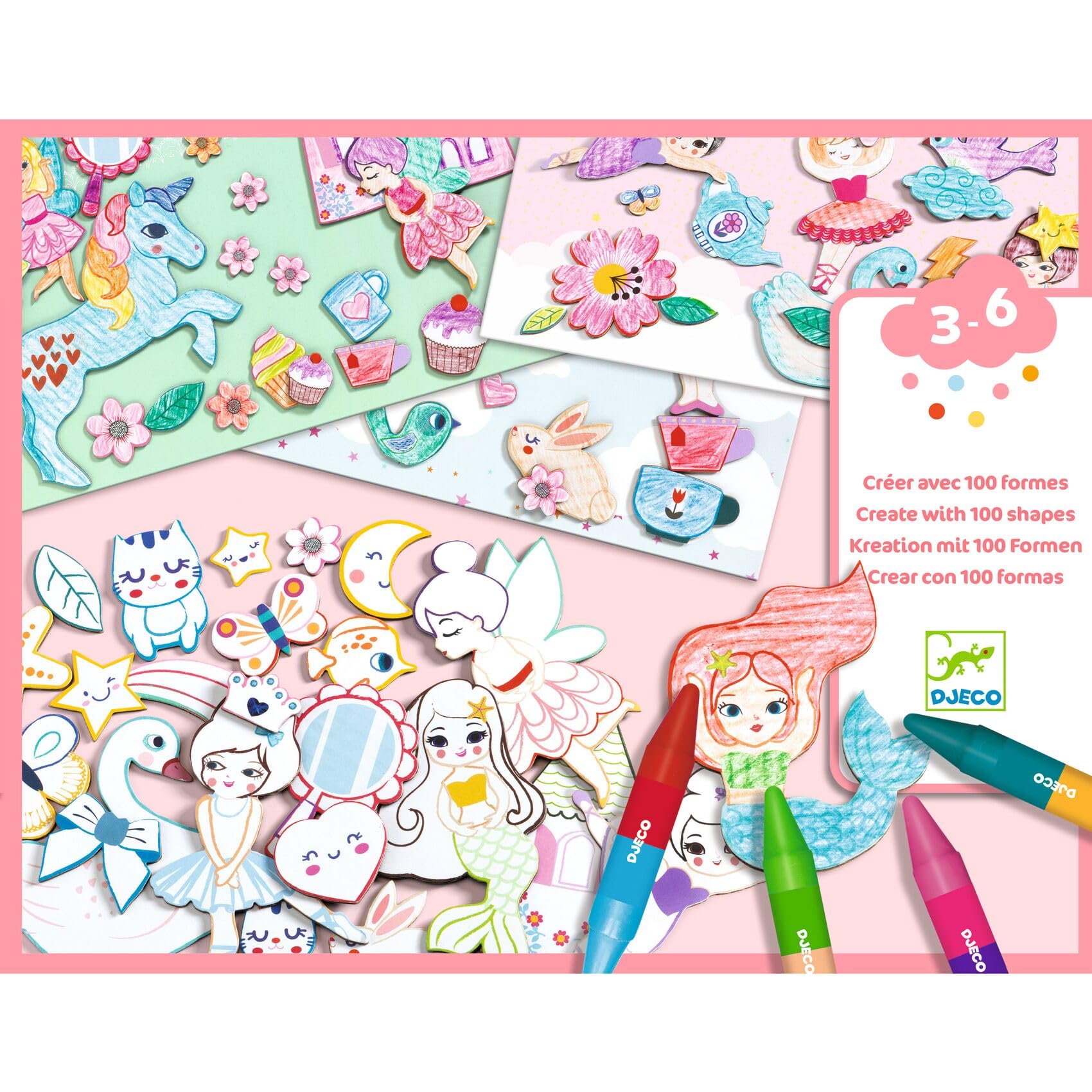 DJECO Create with Shapes Girls (38996), Multicolor (1)