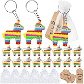 CiciBear 60 Pack Mexico Donkey Party Decorations for Guests, 20 Donkey Keychains, 20 Tags and 20 Gift Bags for Mexican Fiesta Party, Cinco De Mayo Party, Birthday, Bachelorette