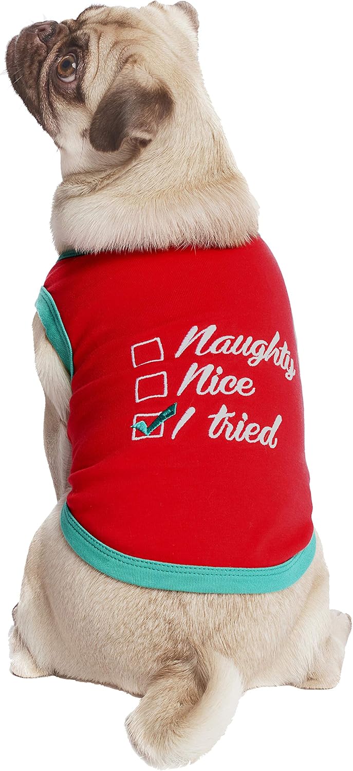 Parisian Pet Funny Christmas Holiday Dog Cat Pet Shirts Tee Tanks, Naughty or Nice, Santa Outfit, Elf Size, Santa's Helper - Image 4