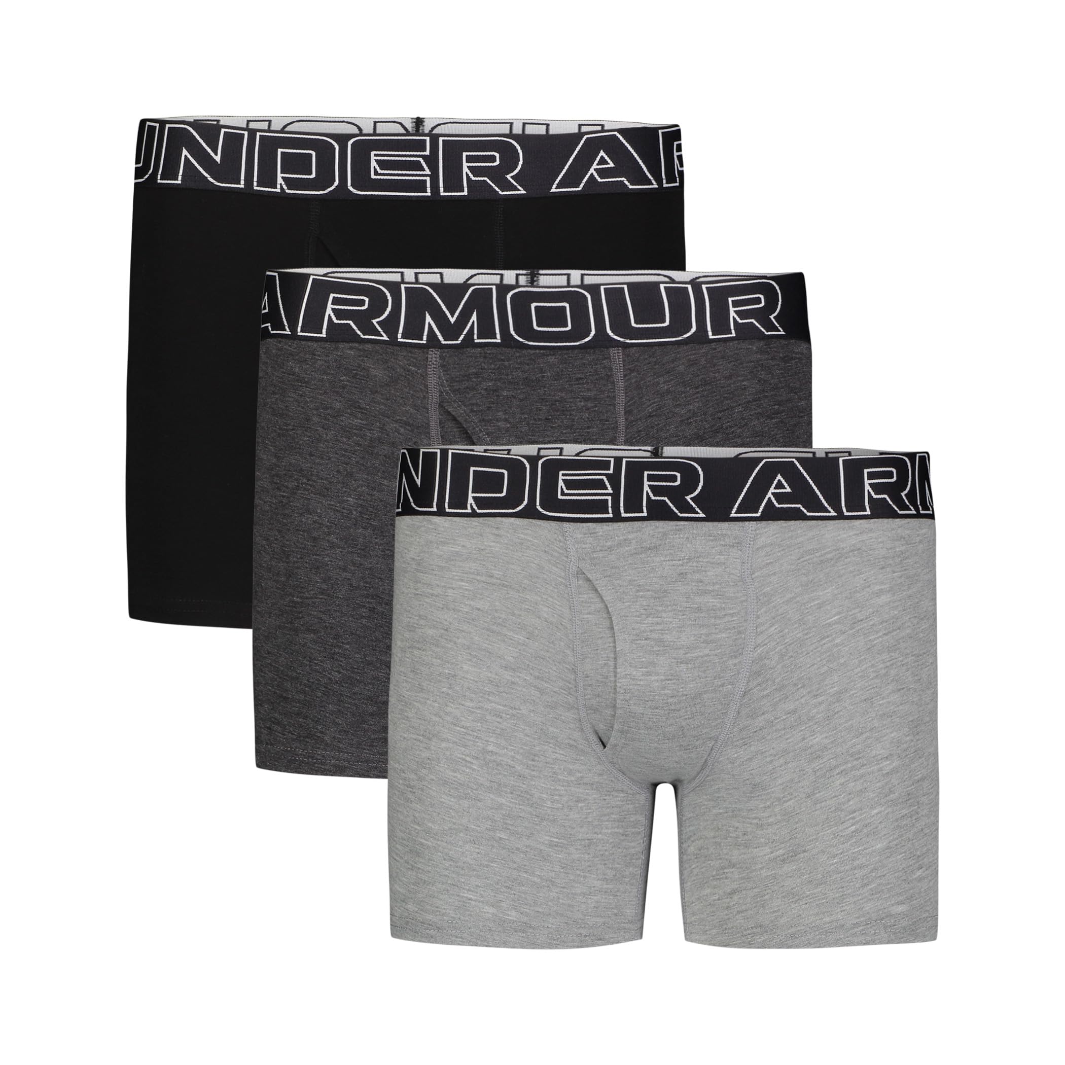 Photo 1 of UA PERFORMANCE COTTON- SOLID 4, 3-Pack Performance Cotton-Steel, YL