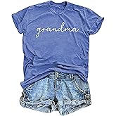 FCGHSII Grandma Shirts for Women: Grandmother Graphic T-Shirts Mama Short Sleeve Blouse Tees