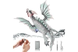 Carox DIY RC Boat,Remote Control Dragon for Kids Ages 8 9 10 11 12, 2.4Ghz RC Dragon with Light and Squirt,1000mAh Remote Control Boat Toys for Boys