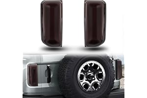 KAKABAS Smoked Tail Light Covers Compatible with Bronco 2021+2/4 Door Exterior Accessories, Taillights Covers Guard Protector Frame (for Badlands/Outer Banks/Wildtrak/Heritage Limited Edition/Everglades.)