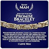 Love You This Much Promise Bracelet for Him | Mens 5mm Twist Steel Bracelet | Sentimental Gift for Boyfriend | 8"+1" Extender | Luxury Gift Box & Card