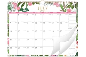 SHOPARR 2025 Calendar - JUL 2024 - DEC 2025, Calendars for 2025, 15" x 11.5", 2025 Wall Calendar, Twin-Wire Binding + Hanging Hook + Holidays + Ruled Blocks, Floral