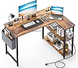 Mr IRONSTONE L Shaped Desk with Outlets & USB