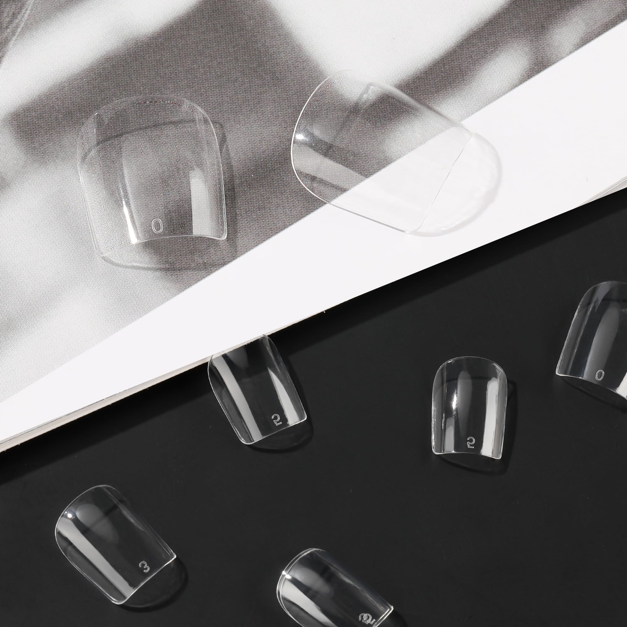 UNA GELLA Extra Short Square Nail Tips XS Short Square Gel Tips 216pcs Press On Nails Full Cover 12 Sizes Clear Fake Nails Extension for Home DIY Nail Salon Soft Gel Tips - Image 6