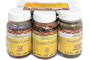 Realeather Fiebings Leather Dye, 6pc Pack Craft, Multicolor 6 Piece