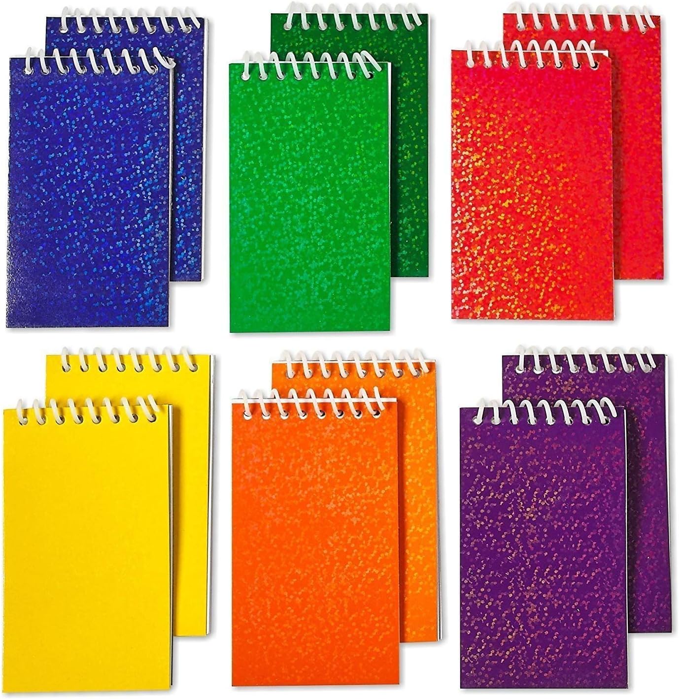 Kicko Mini Spiral Prism Notepads - 2.25 X 3.5 Inches - 20 Pages Each - 24 Pack - Assorted Colors Mini Spiral Bound Memo Pad, Pocket Size - for Kids Great Party Favors, Bag Stuffers, Fun, Gift, Prize: Health & Personal Care