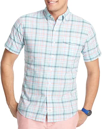 Short-Sleeve Plaid Seaside Poplin Shirt 
