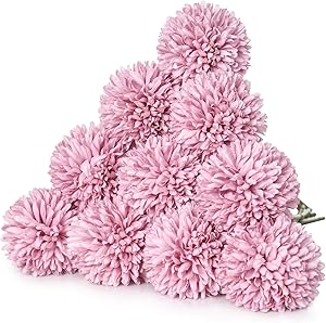 DearHouse Artificial Flowers, 6Pcs Fake Flowers Silk Artificial Hydrangea Bridal Wedding Bouquet for Home Garden Party Wedding Decoration (Pink&Purple)