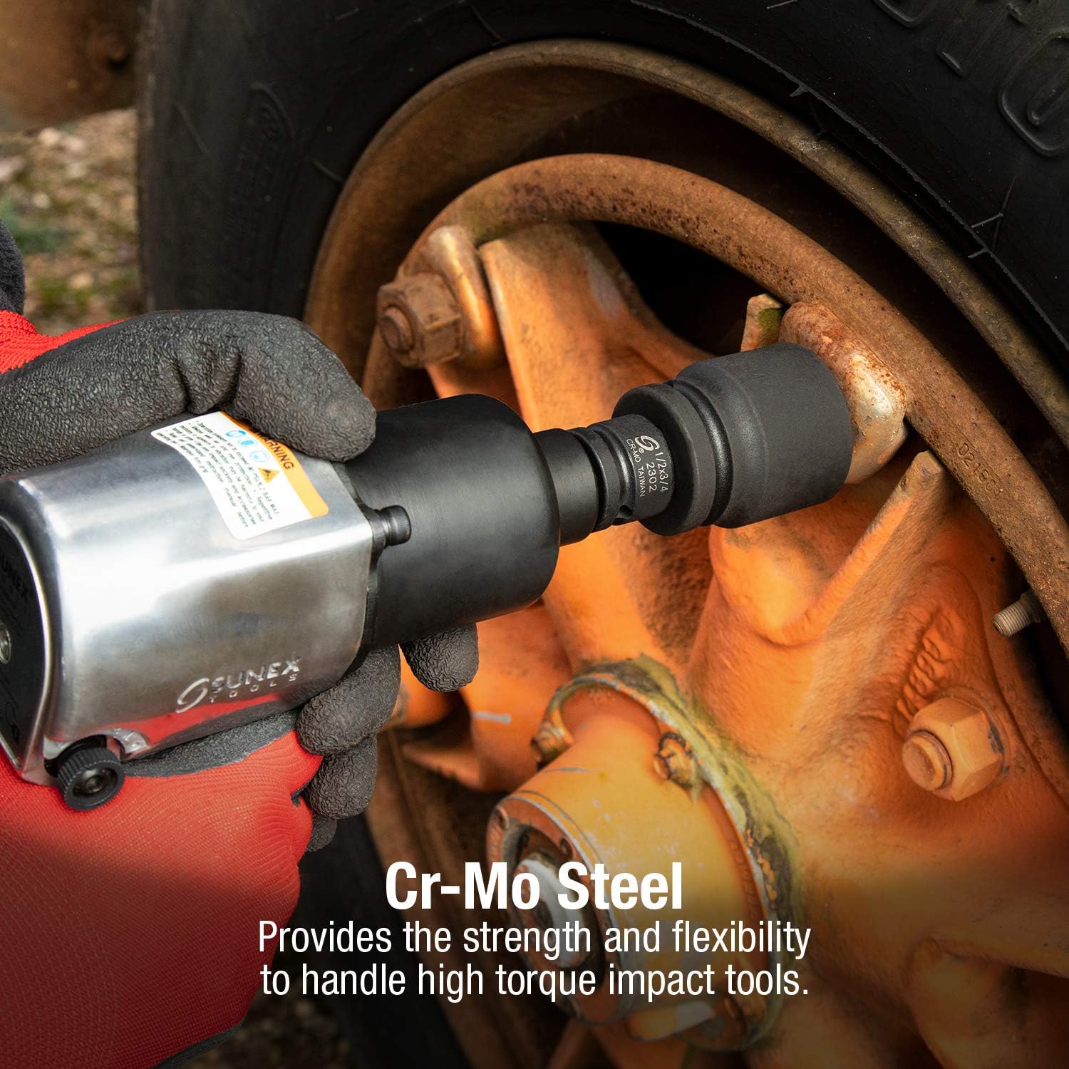 Sunex 2302, 1/2 Inch Drive, 1/2" Female x 3/4" Male Impact Adapter, Cr-Mo Steel, Ball Detent, Tapered Square End, Meets ANSI Standards: Home Improvement