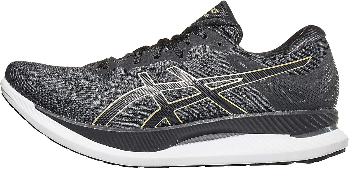 black and gold asics running shoes